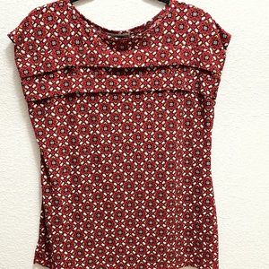 Dana Buchman Short Sleeve Blouse with Pleated Detail